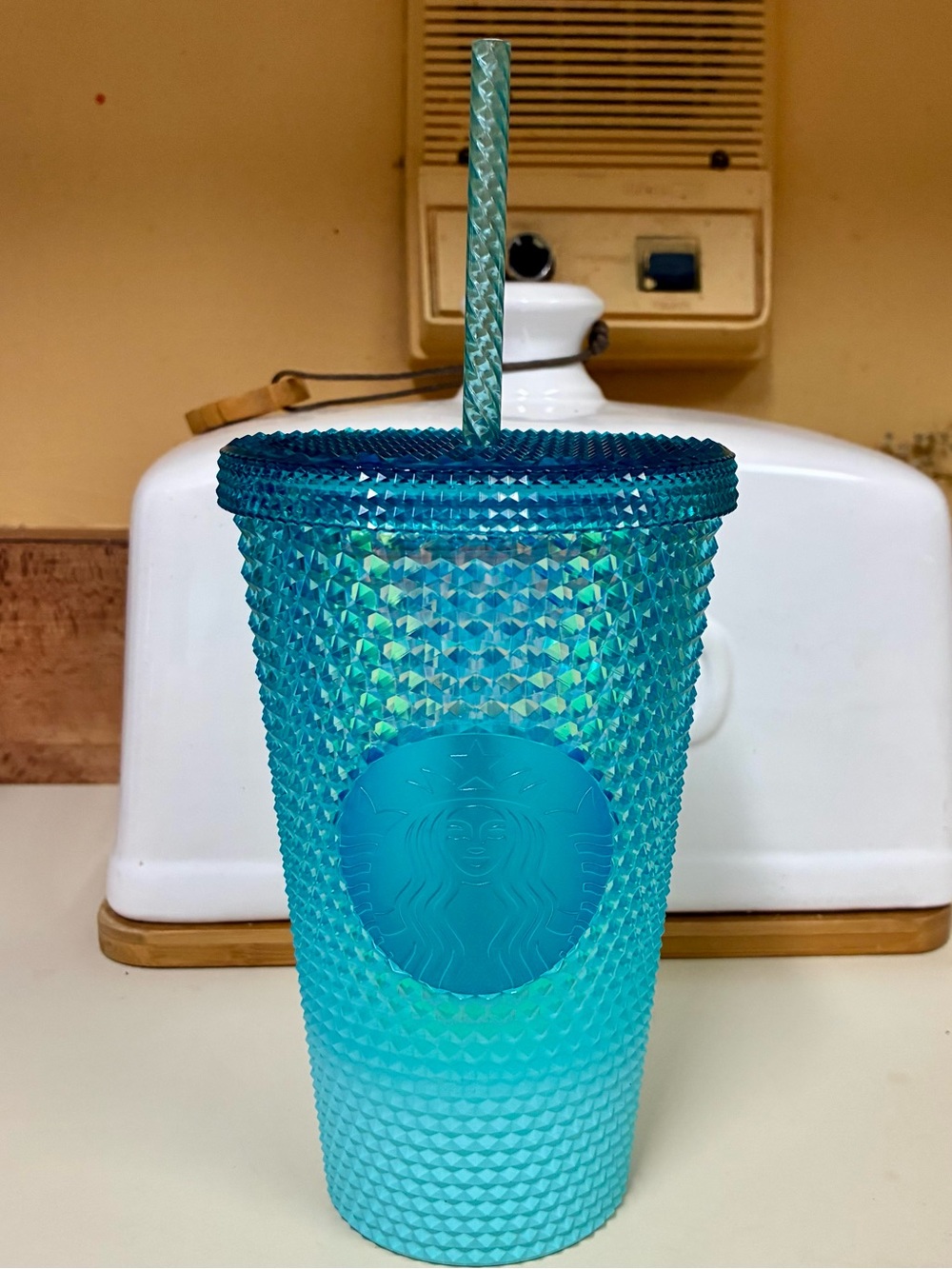 Starbucks 2023 winter blue ombré studded Grande 16oz Tumbler Elsa.  Like new!